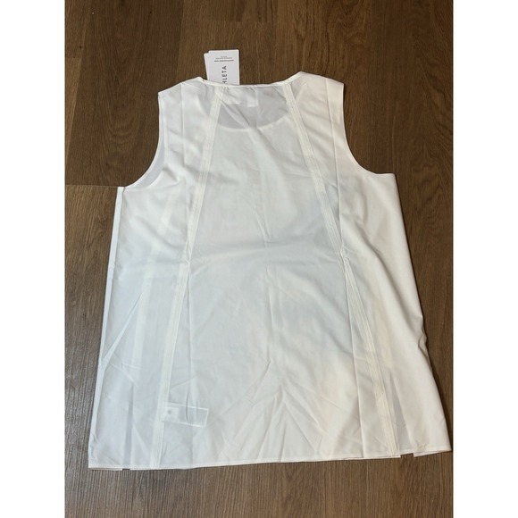 Athleta Zephyr Refined Tank Top White Sleeveless Recycled Blend Side Slit M - Picture 2 of 5